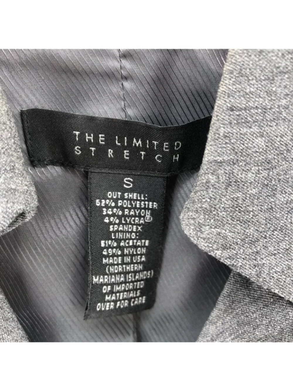 The Limited Blazer Womens Small Gray Stretch Button Up Pocket Notch Lapel Career